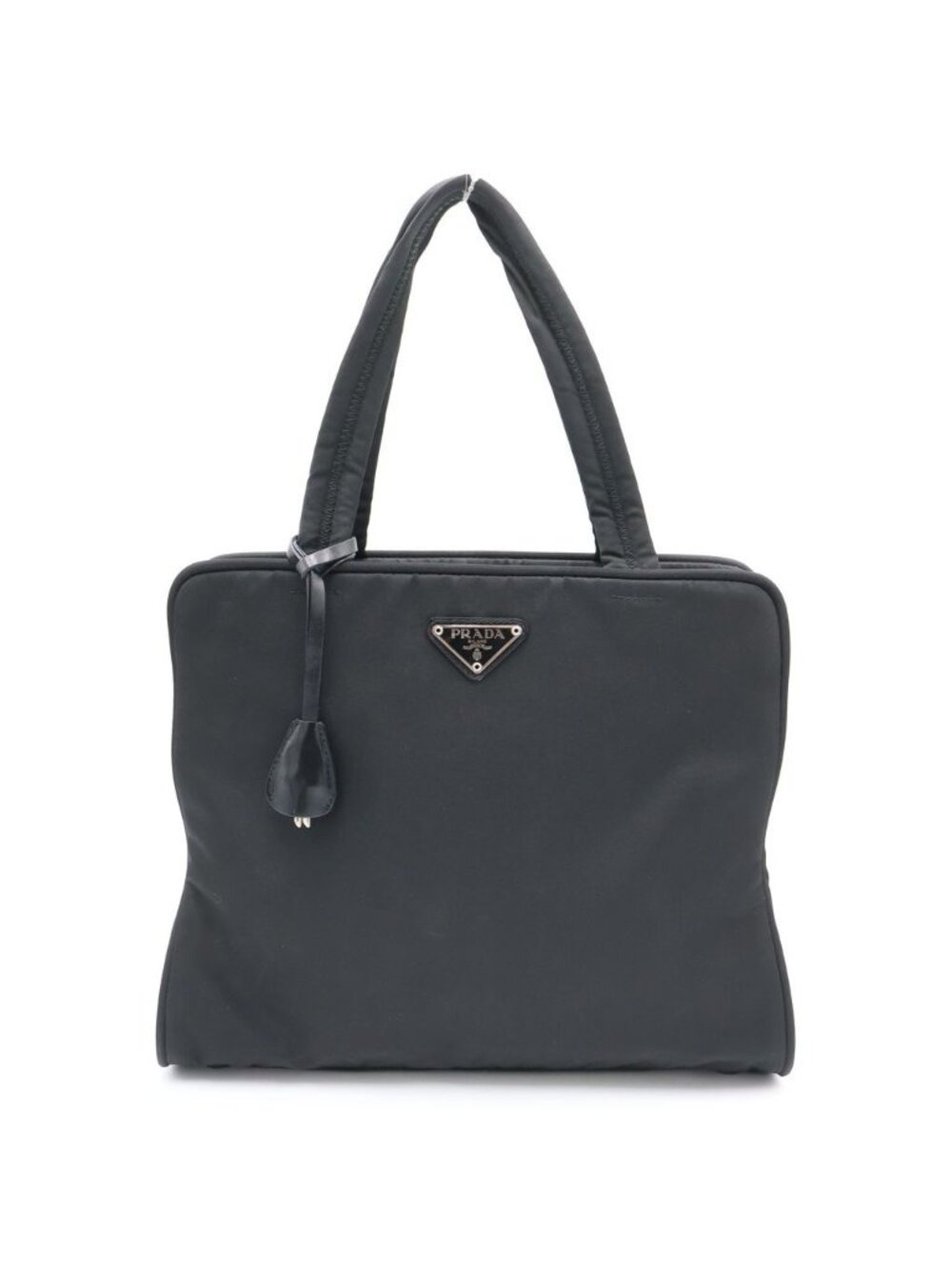 Prada Tessuto Sports Nylon Handbag Mini Tote Black Silver